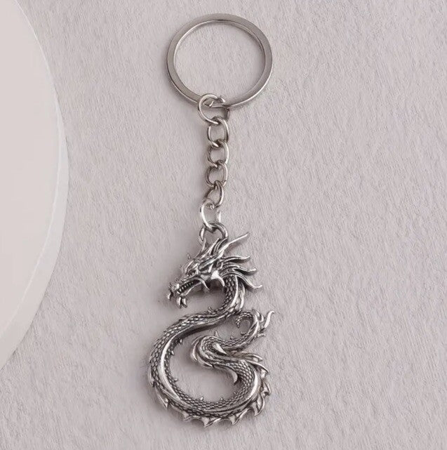 Metal Dragon Shaped Keyring Premium Keychain Gift UK
