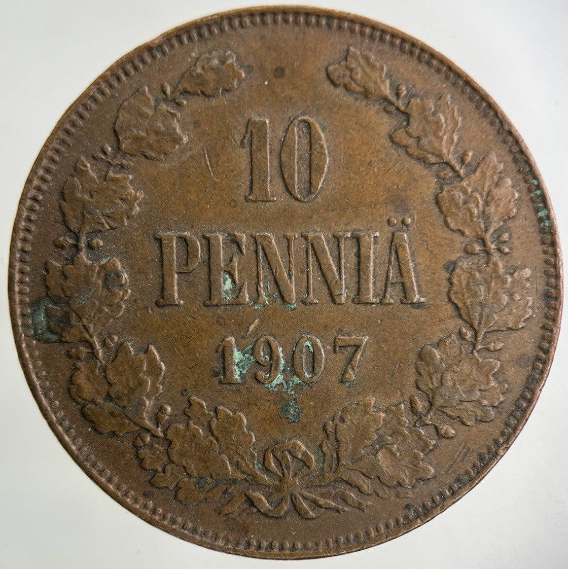 1907 Finland 10 Pennia Coin | Very High Grade