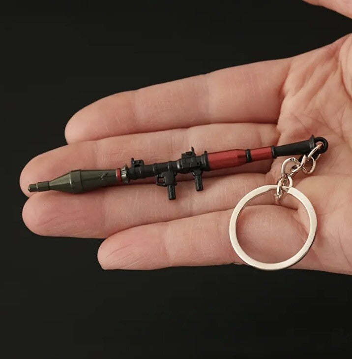 Mini RPG Army Bazooka Rocket Launcher Shaped Keyring Premium Keychain Gift UK