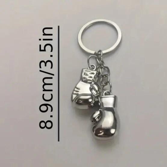 Mini Metal Red Heavy Boxing Gloves Shaped Keyring Premium Keychain Gift UK