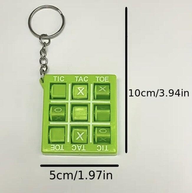 1 x Blue Naughts & Crosses Game Puzzle Keyring Premium Keychain Gift UK