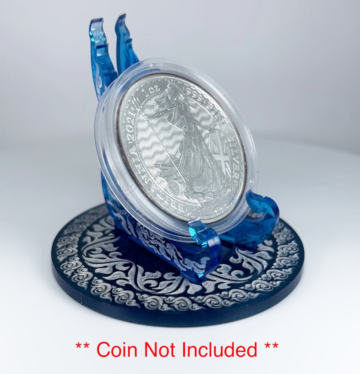 Blue Tiger 1oz Silver or Gold Coins / Amulet / Medal Display Stand