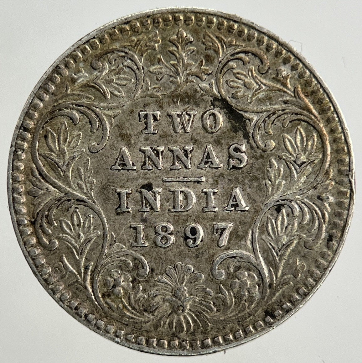 1897 India 2 Annas Silver Coin | Very High Grade