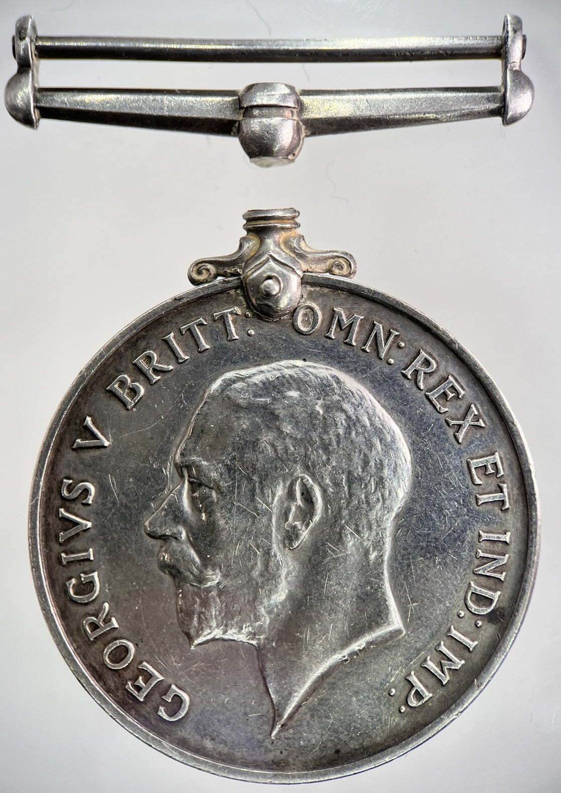 1914 - 1918 WWI George V Coin Silver Medal Marked ‘4592PTE . R . Glow’