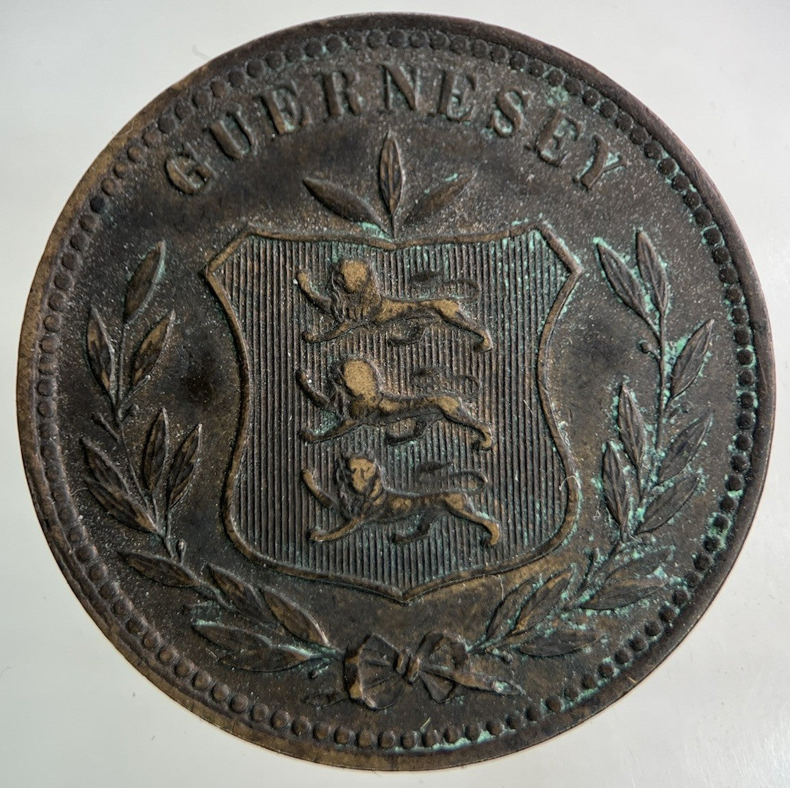 1902 Guernsey 8 Doubles Coin | Collectable Grade