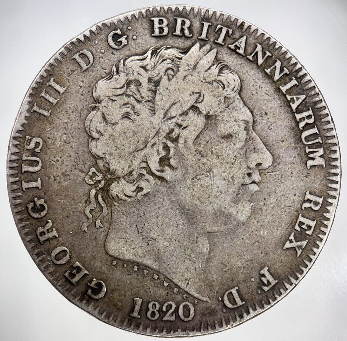 1820 George III 3rd One Crown Silver Coin | Fine Collectable Grade