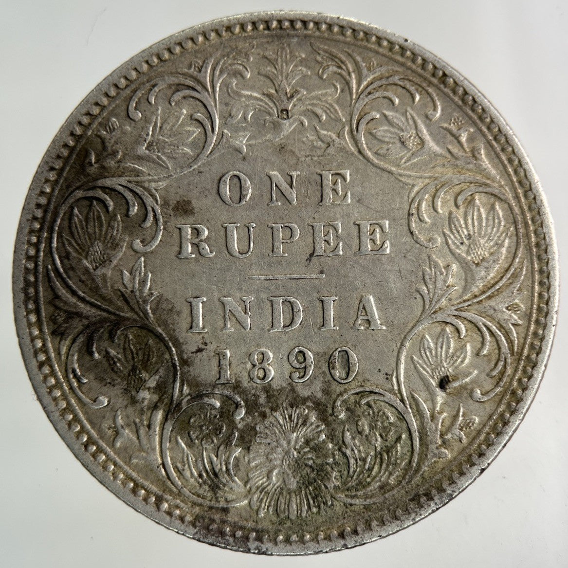 1890 India One Rupee Silver Coin | Very High Grade