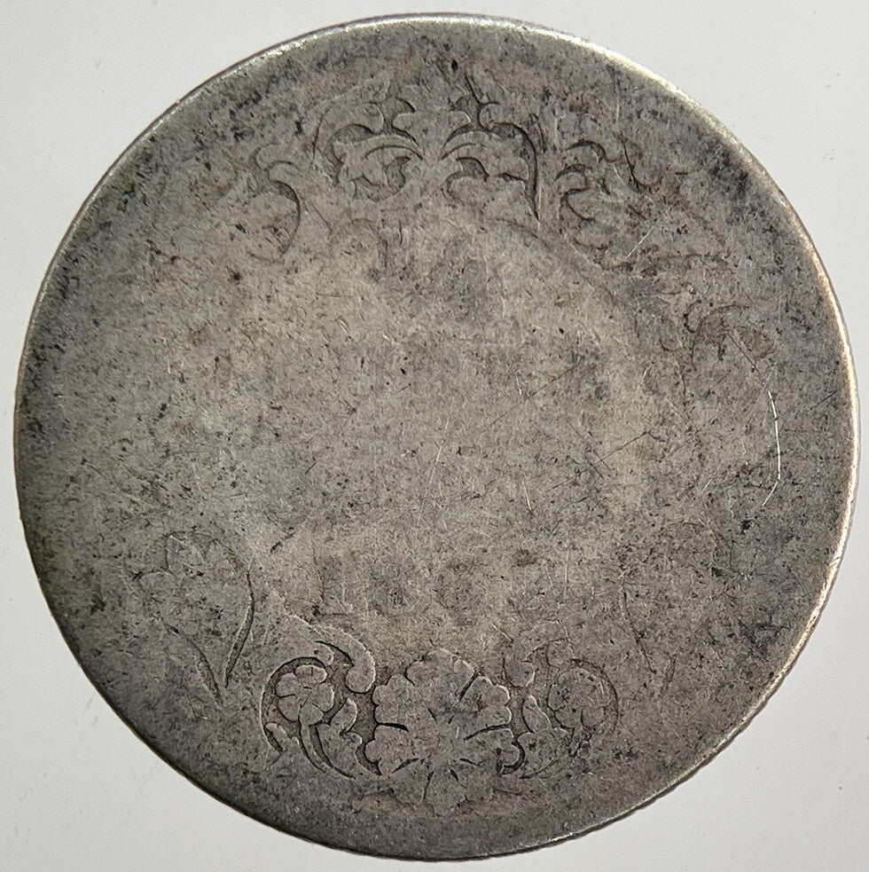 1862 India 1/4 Quarter Rupee Silver Coin | Worn Grade | a5754