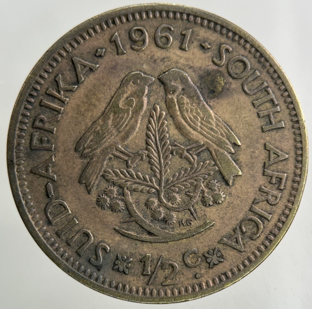 1961 South Africa 1/2 Half Cent Coin | Fine Collectable Grade