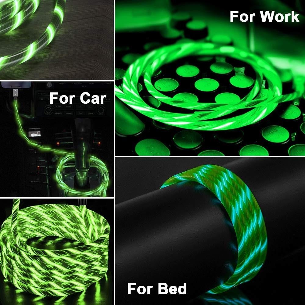 Type - C Blue Flowing LED USB Cable Charging Cable Multi Charger iPhone Type C