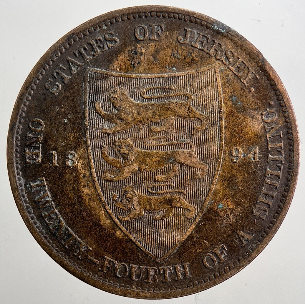 1894 Jersey 1/24th One - Twenty - Fourth - Shilling Coin | Collectable Grade | a5064