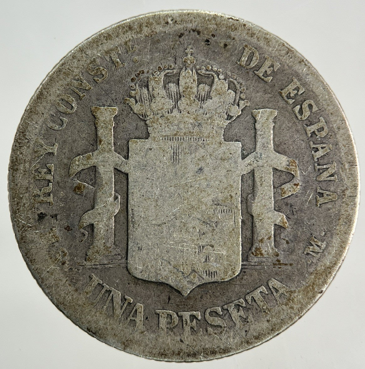 1885 Spain Una 1 Peseta Silver Coin | Collectable Grade