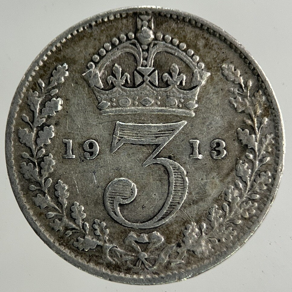 1913 George V Threepence Silver Coin | Fine Collectable Grade