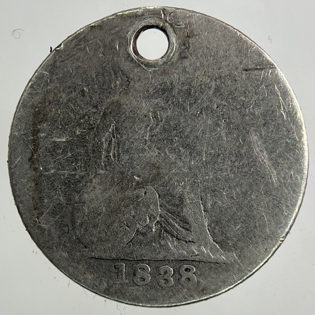 1838 Victoria Groat Four - Pence Silver Coin | Fair Grade