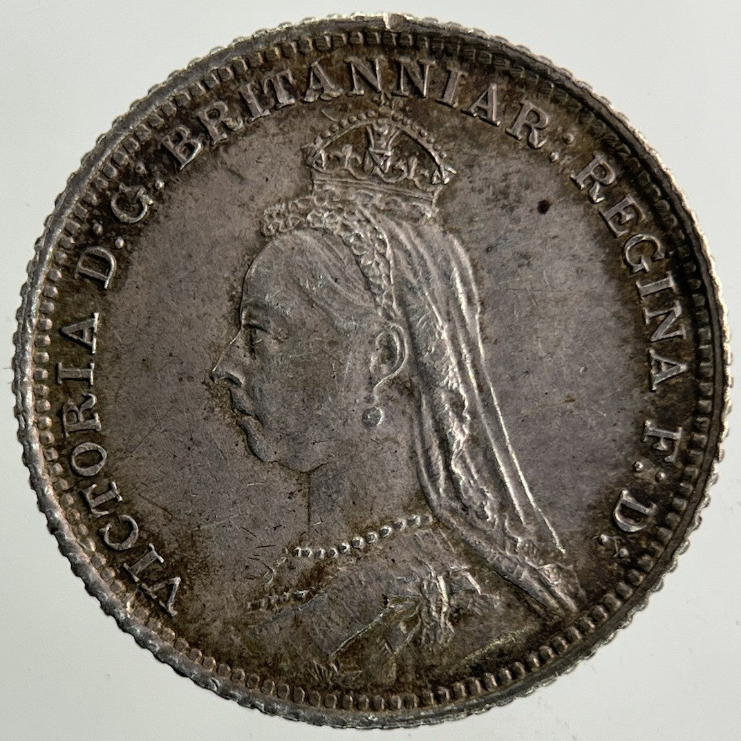 1888 Victoria Groat Four - Pence Silver Coin | Very Fine Grade