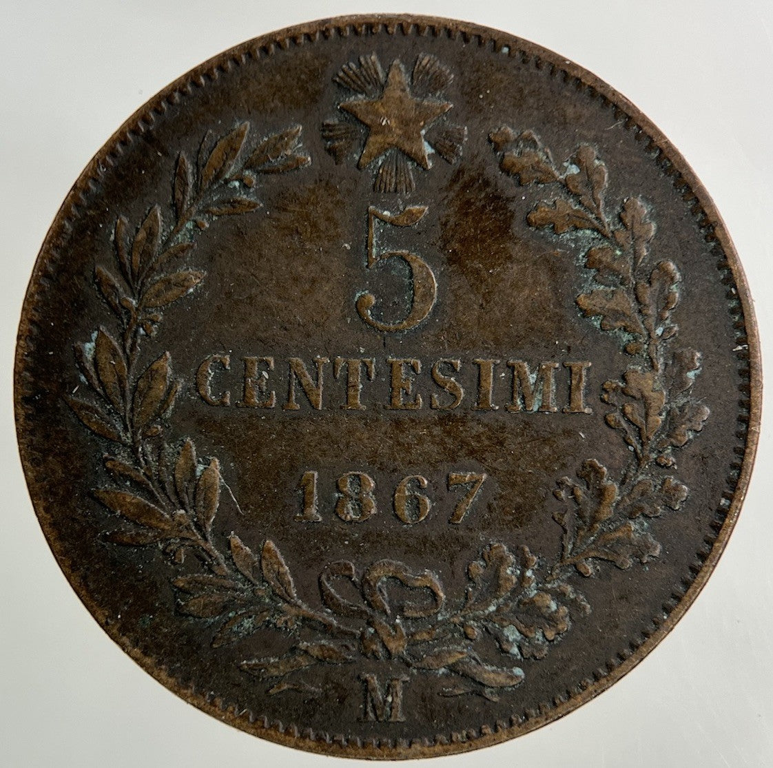 1867 Italy 5 Centesimi Coin | Very High Grade