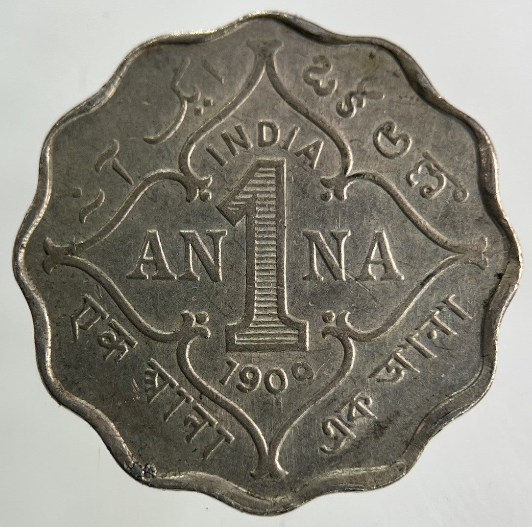 1909 India 1 One Anna Coin | Very High Grade