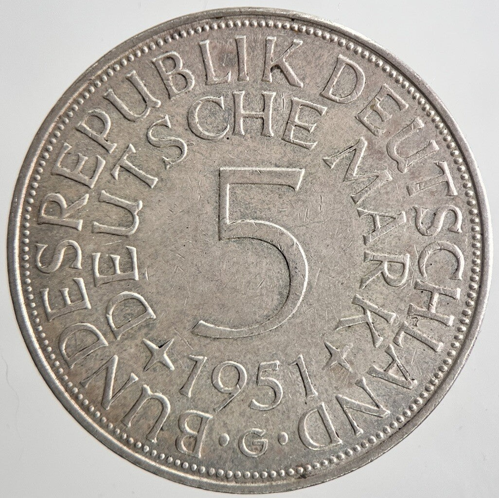 1951 Germany 5 Mark Silver Coin | Very High Grade | a6471