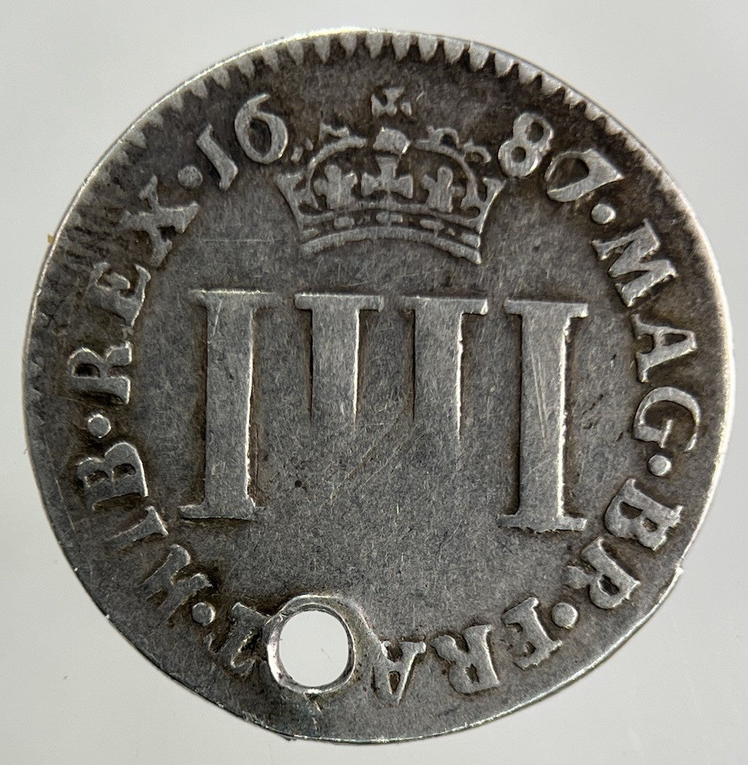 1687 James II 2nd Maundy Four - Pence Silver Coin | Collectable Grade