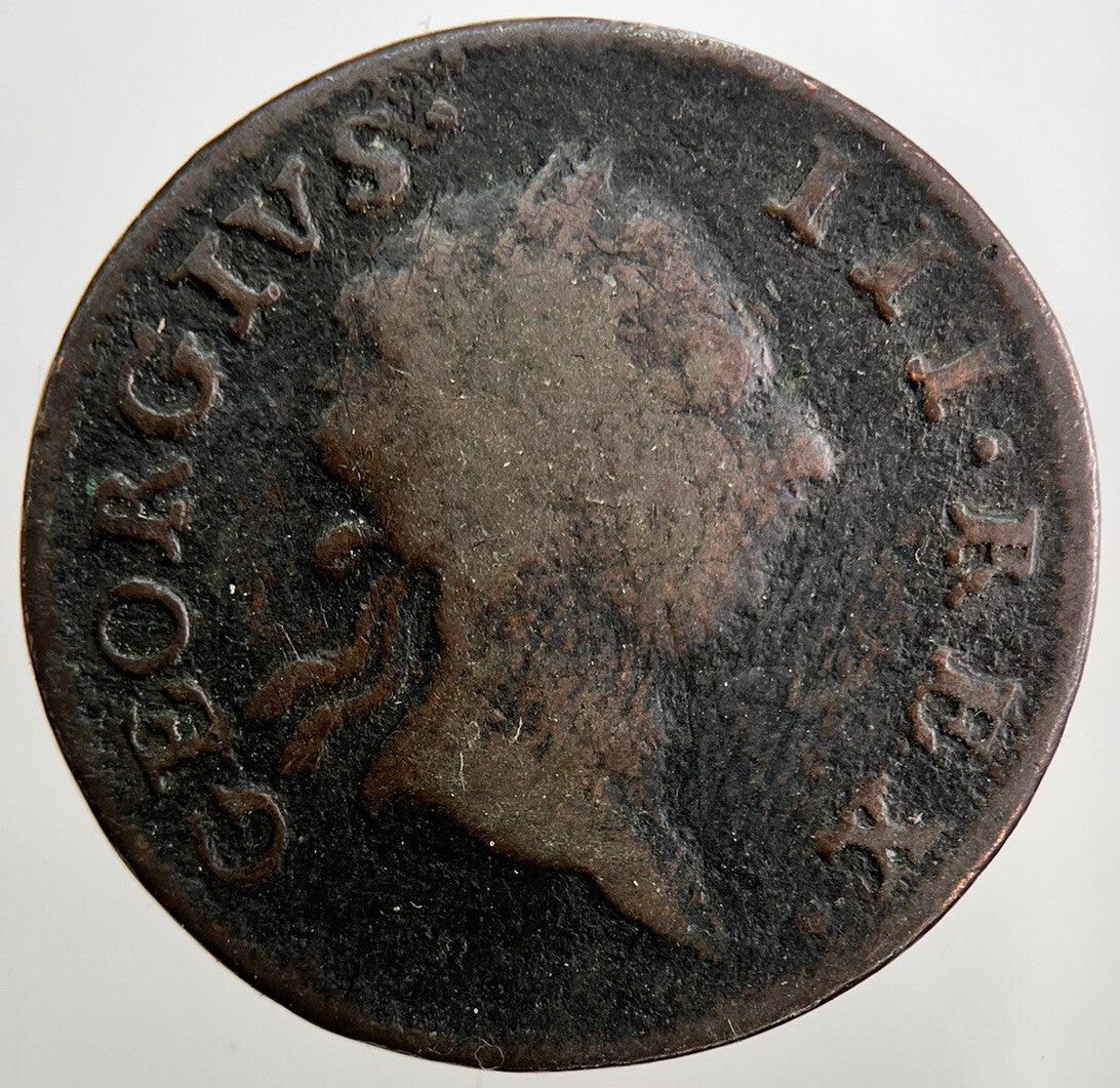 1766 George III 3rd Irish Hibernia Half - Penny Coin | Collectable Grade | a2473