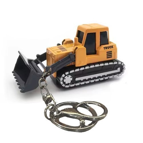 Mini Orange Builder Construction Digger Bulldozer Truck Keyring Keychain Gift UK