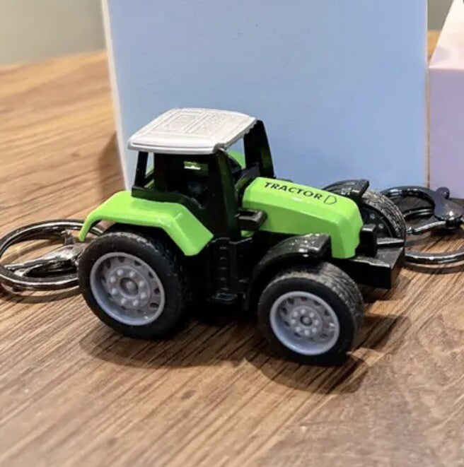 Mini Metal Green Farming Tractor Keyring Premium Keychain Gift UK