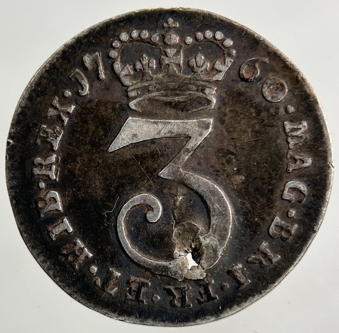 1760 George II 2nd Maundy Threepence Silver Coin | Fine Collectable Grade