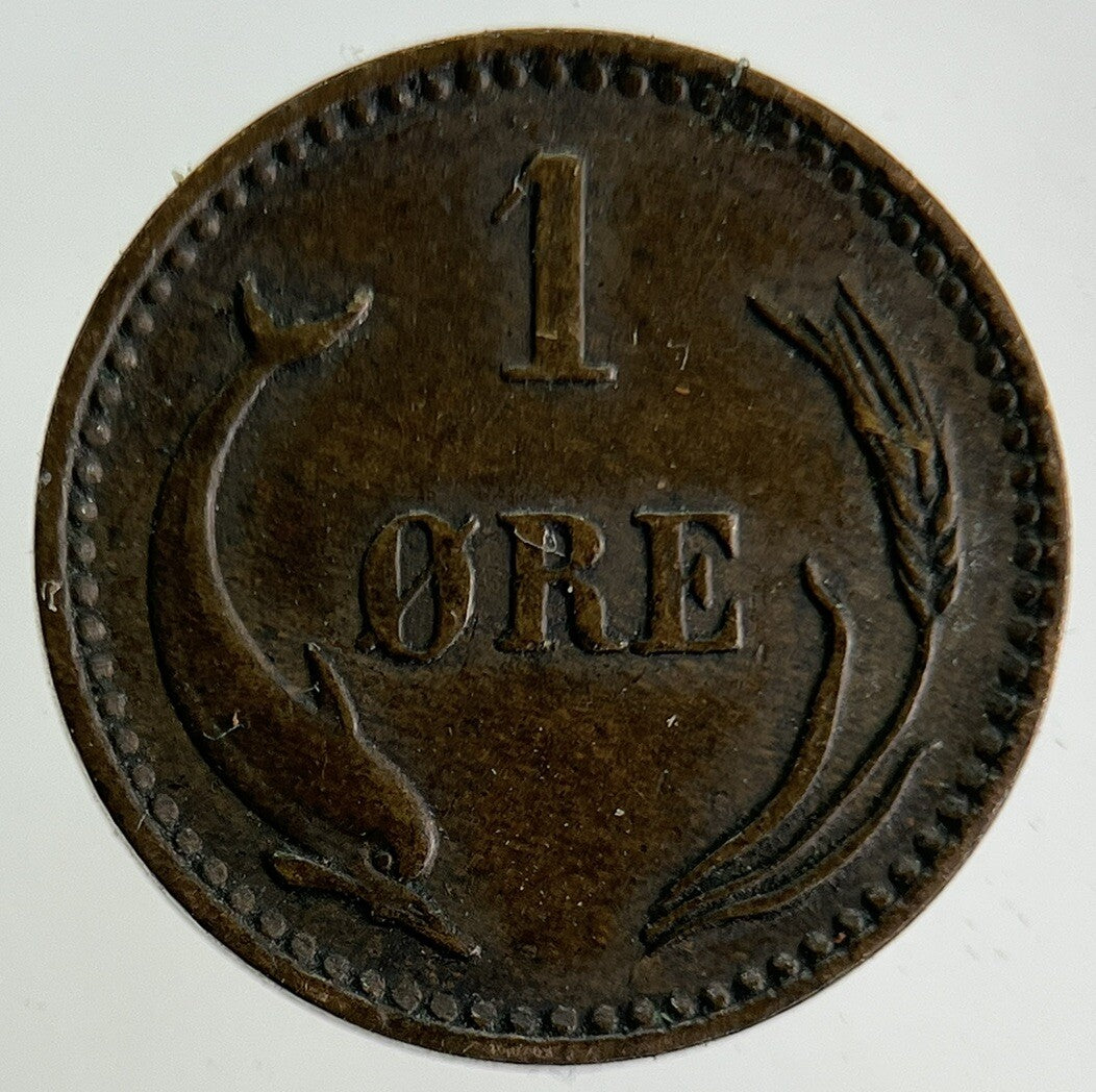 1880 Denmark 1 Ore Coin | Very High Grade
