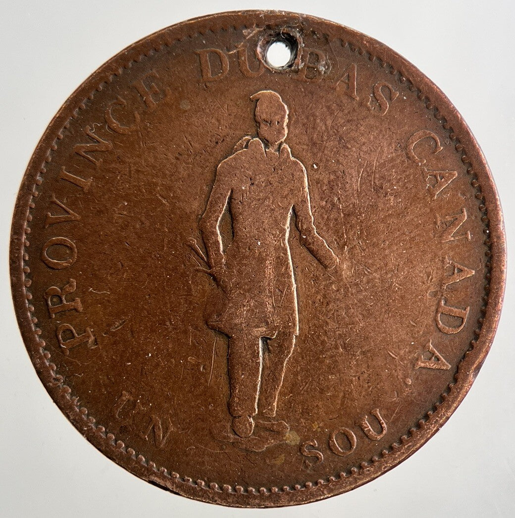 1837 Province Du Bas Canada Bank Half - Penny Token | Collectable Grade | a9494