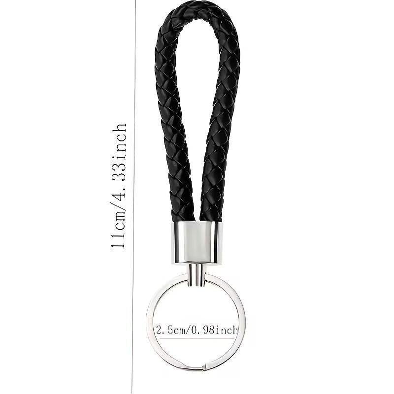 2 x Black Keyring Leather Belt Loop Keychain Fob Holder Clip Hook Dangler UK