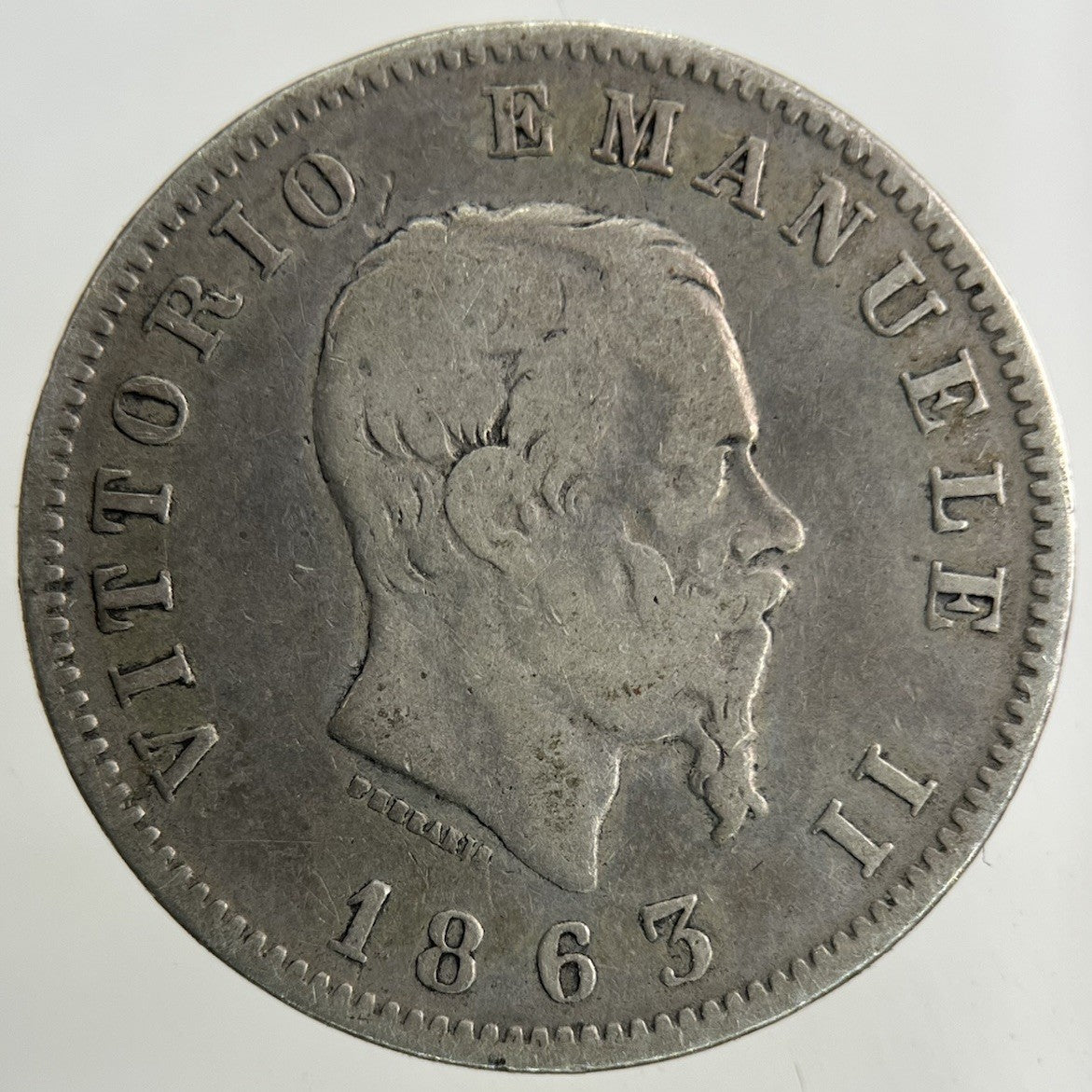 1863 Italy 1 Lira Silver Coin | Collectable Grade