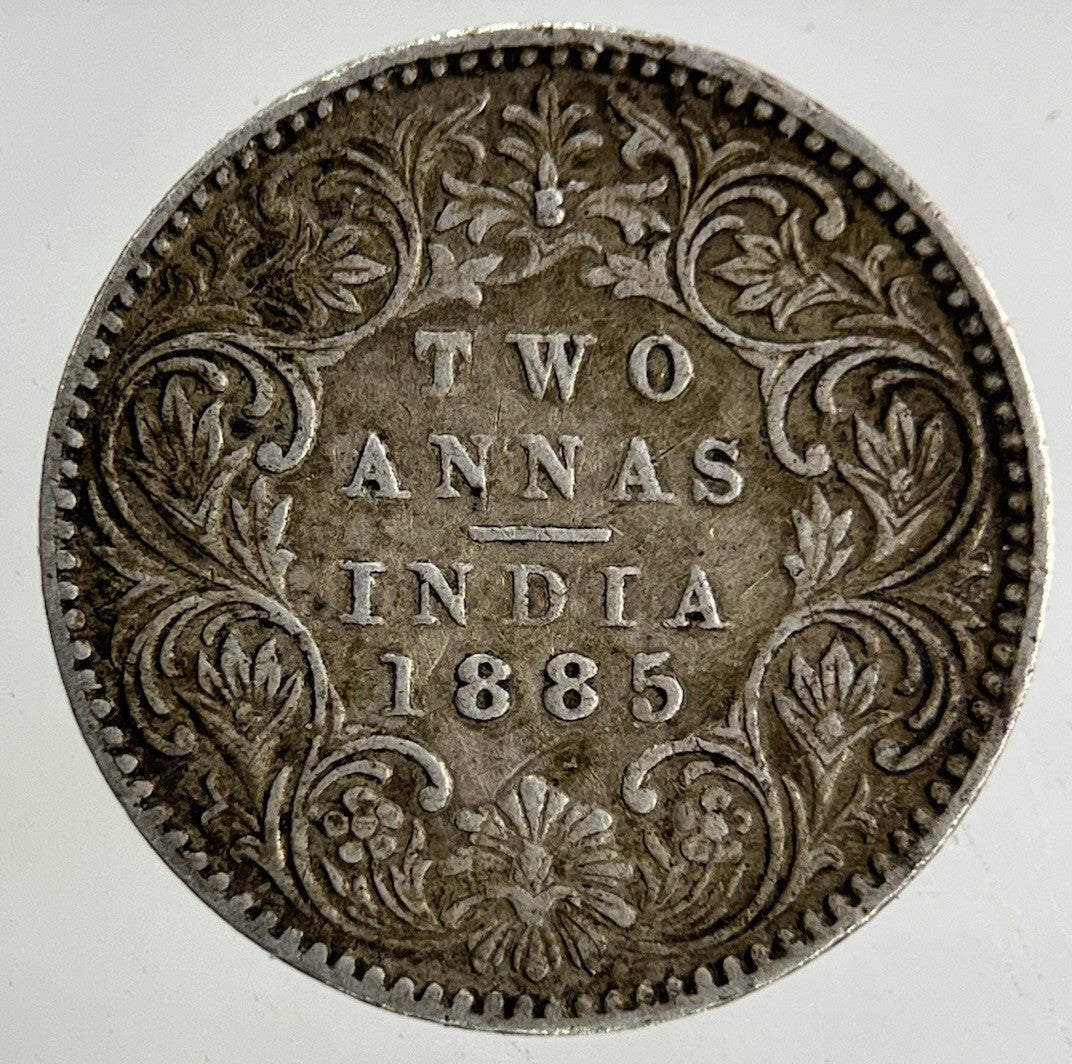 1885 India 2 Two Annas Silver Coin | Very High Grade