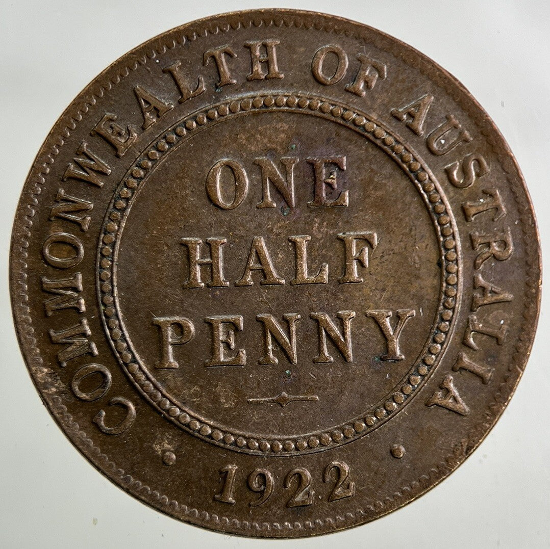 1922 Australia Half - Penny Coin | Very High Grade
