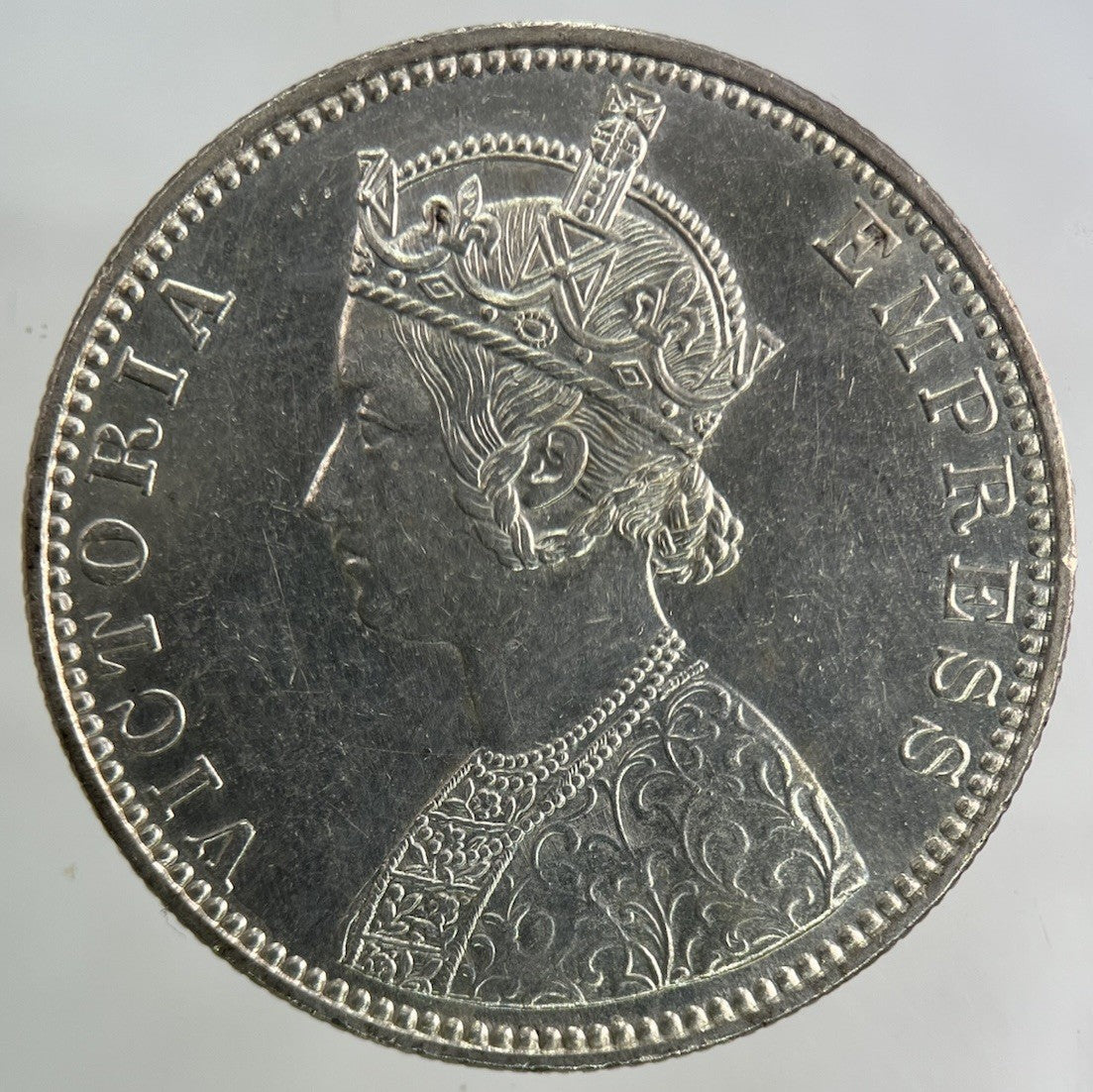 1890 India One Rupee Silver Coin | Very High Grade