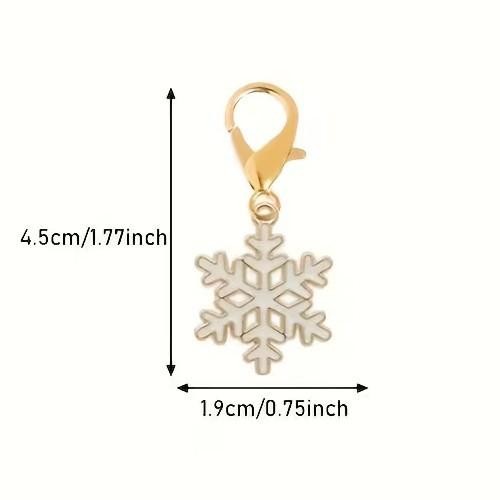 Cute Metal Mini Snowflake Charm Keyring Premium Keychain Gift UK