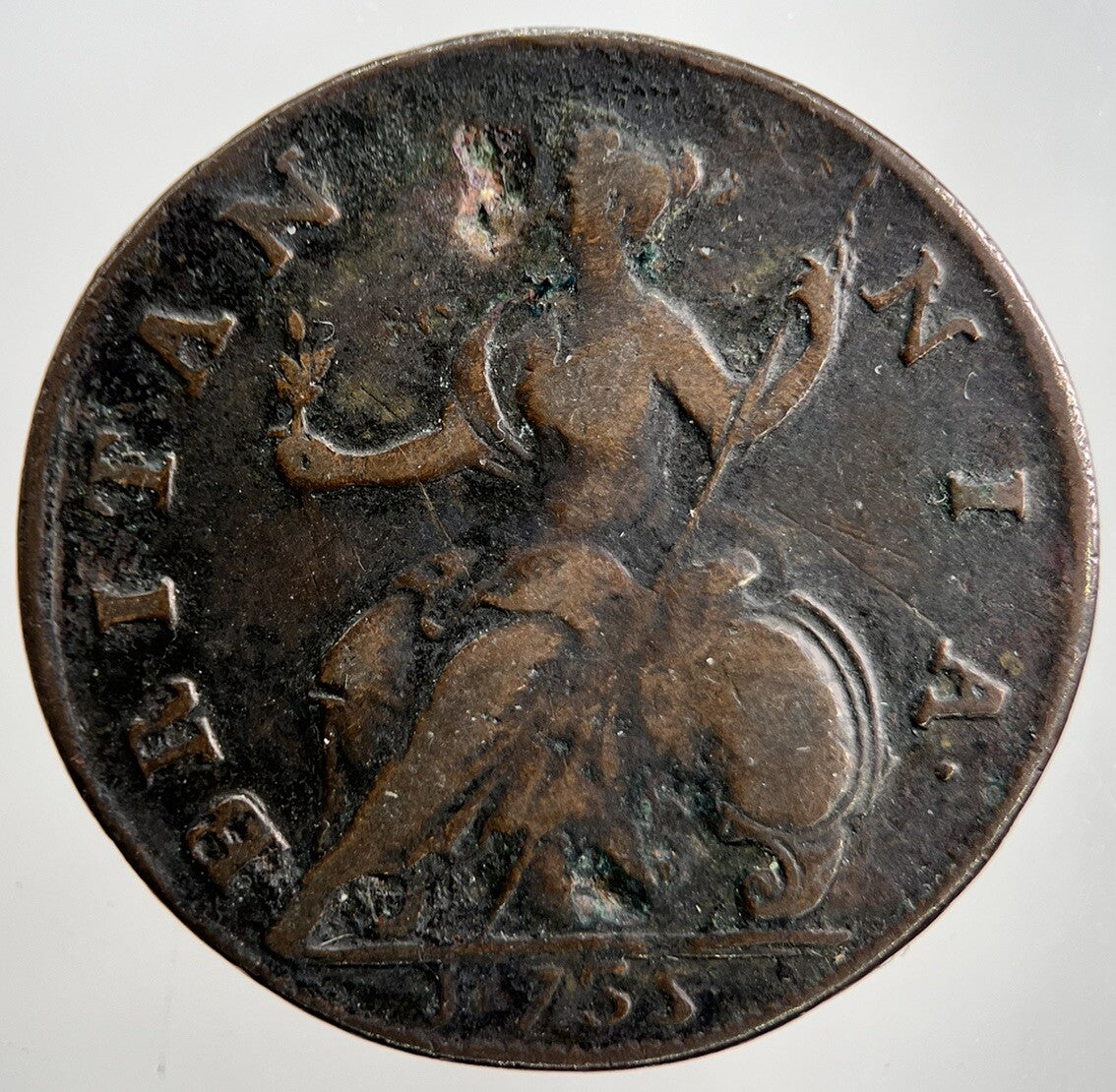 1735 George II 2nd Half - Penny Coin | Collectable Grade | a2247