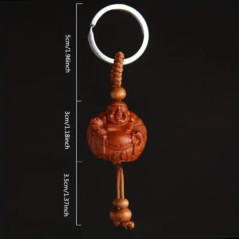 Laughing Buddha Buddhism Shaped Keyring Premium Keychain Gift UK