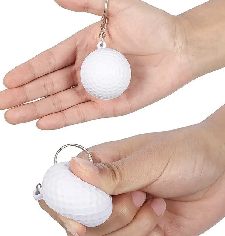 Mini White Golf Ball Shaped Keyring Premium Keychain Gift UK