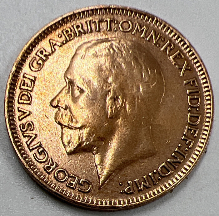 1930 Farthing | British Copper Coin | King George V | Fine Grade | a401