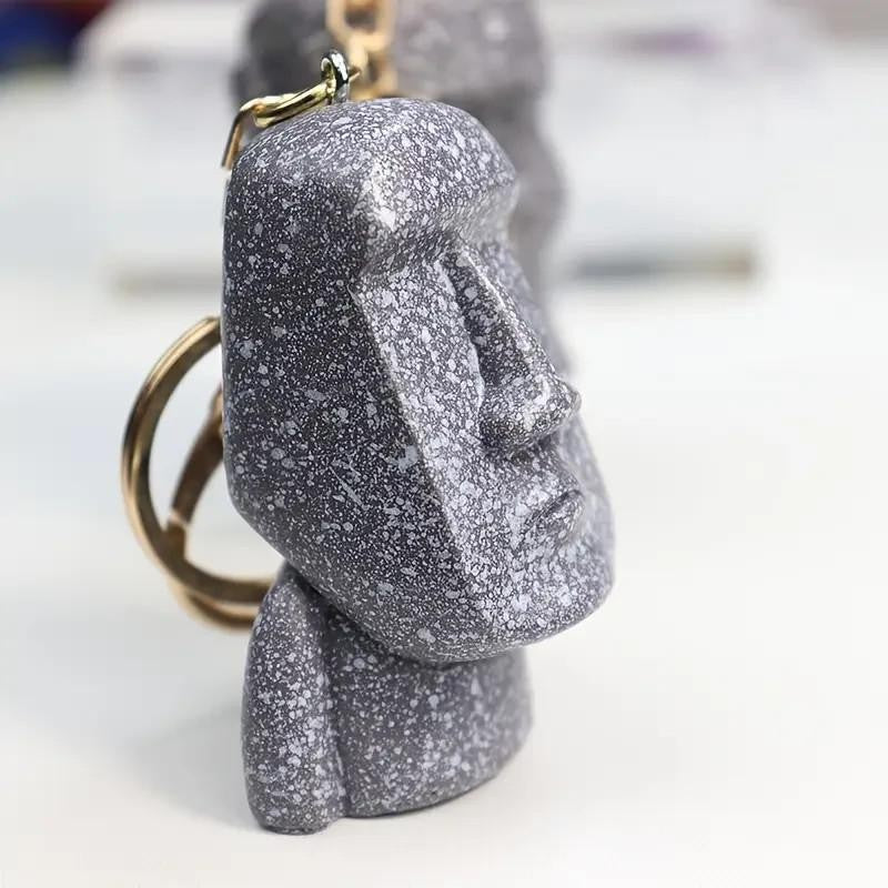 Easter Island Moai Stone Head Shaped Keyring Premium Keychain Gift UK