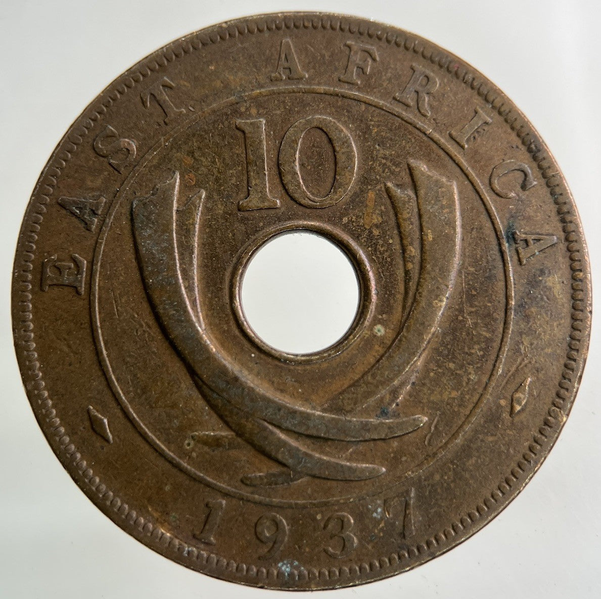 1937 East Africa Ten Cents Coin | Fine Collectable Grade