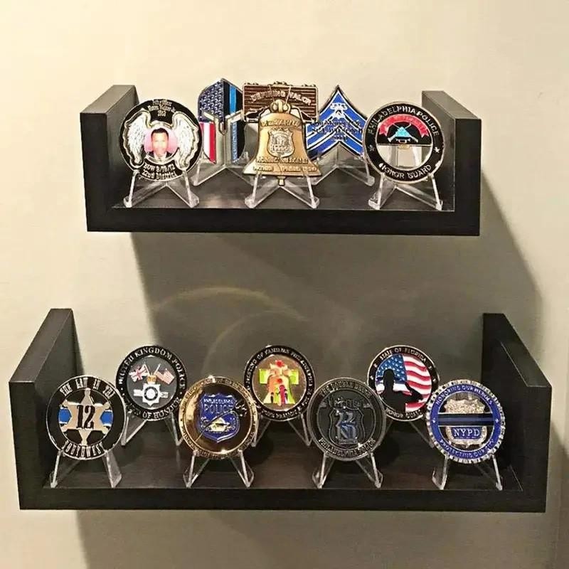 x5 Coin Collecting Clear Display Stand 1oz Silver or Gold Coins / Amulet / Medal