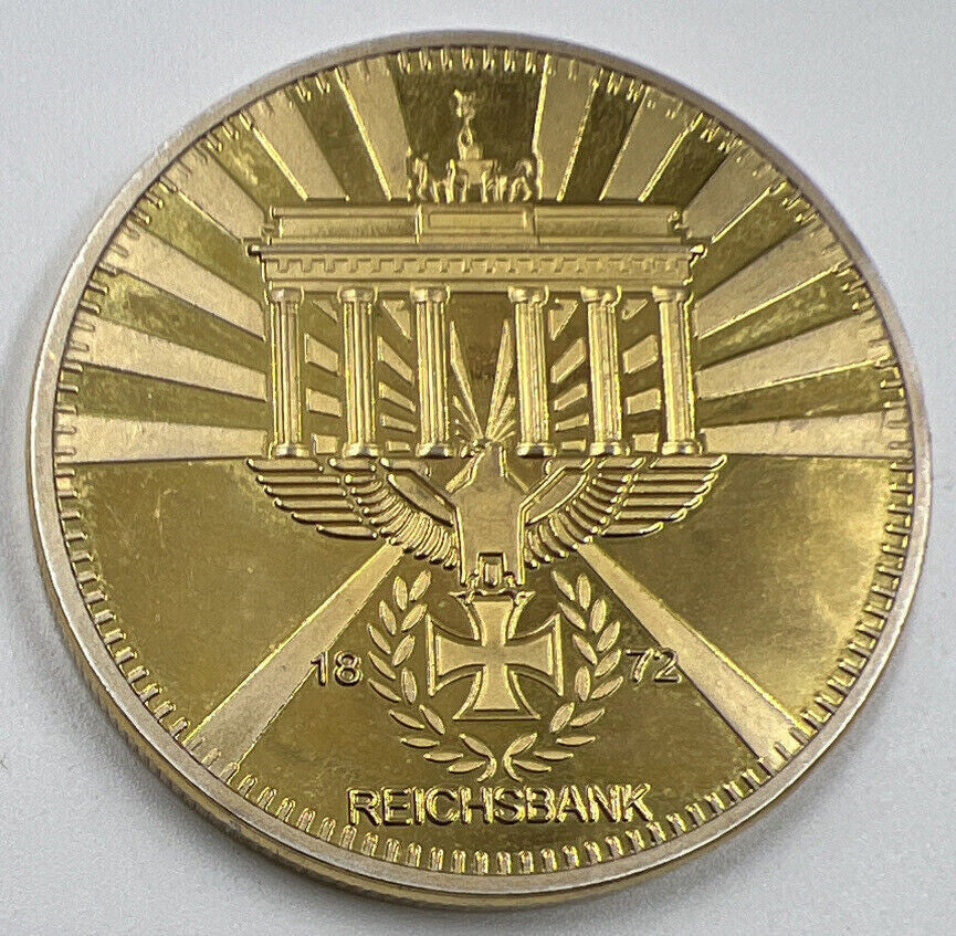 1872 Germany Reichsbank Gold Plated Coin | Fine Collectable Grade | a1239
