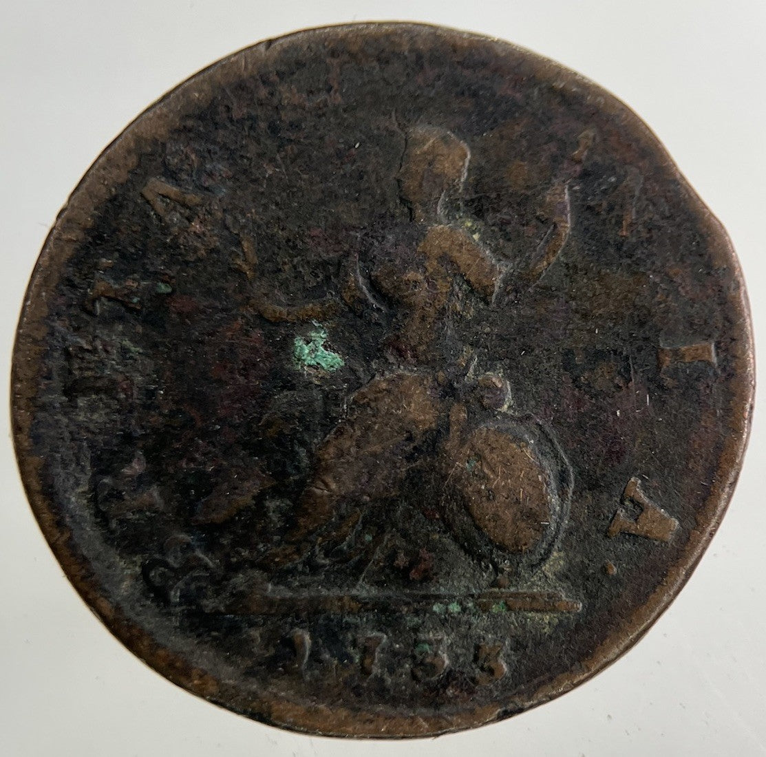 1733 George II 2nd Farthing Coin | Collectable Grade