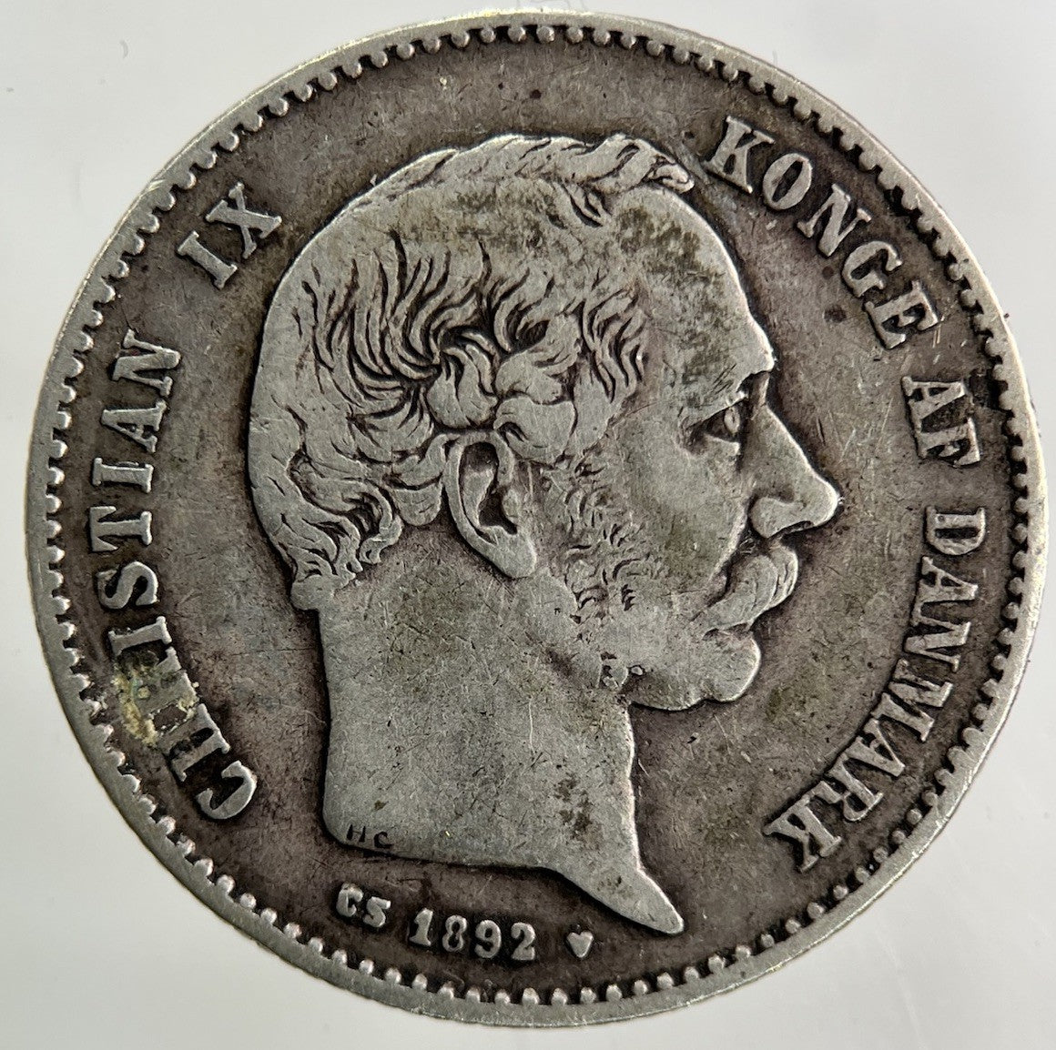 1892 Denmark 1 Krone Silver Coin | Fine Collectable Grade
