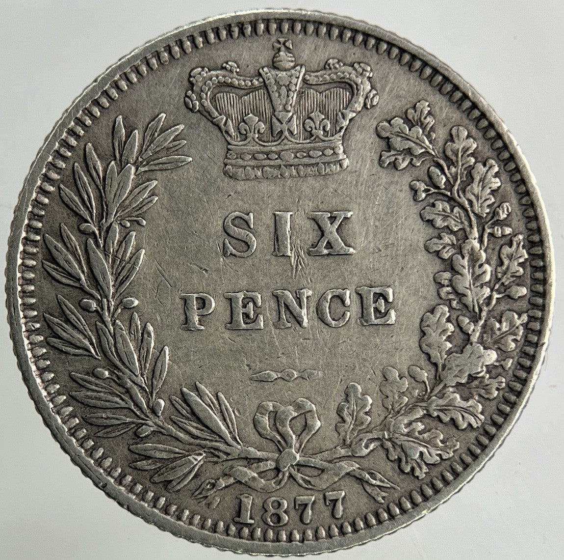 1877 Victoria Sixpence Silver Coin | Very High Grade