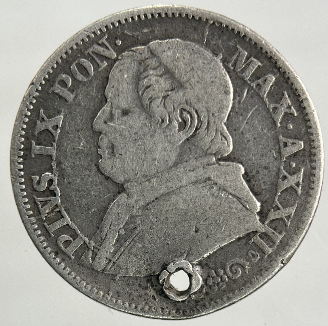 1867 Italy Papal States 10 Soldi Silver Coin | Collectable Grade