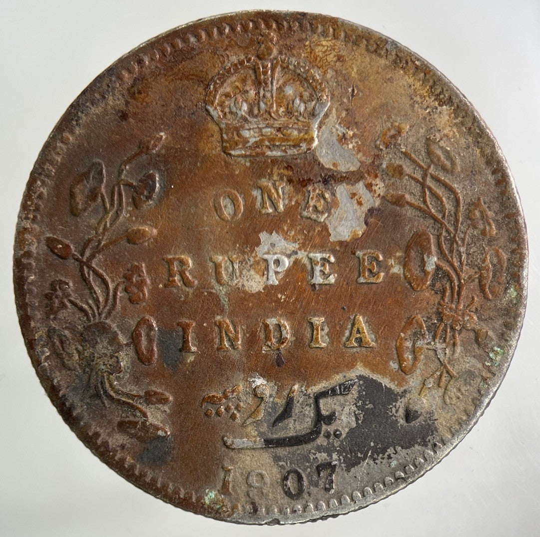 1907 India One Rupee Silver Coin | Collectable Grade