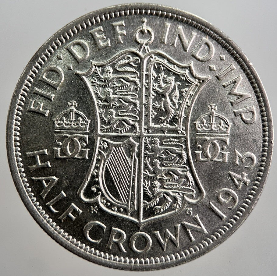 1943 George VI Half - Crown Silver Coin | Fine Collectable Grade | a8072