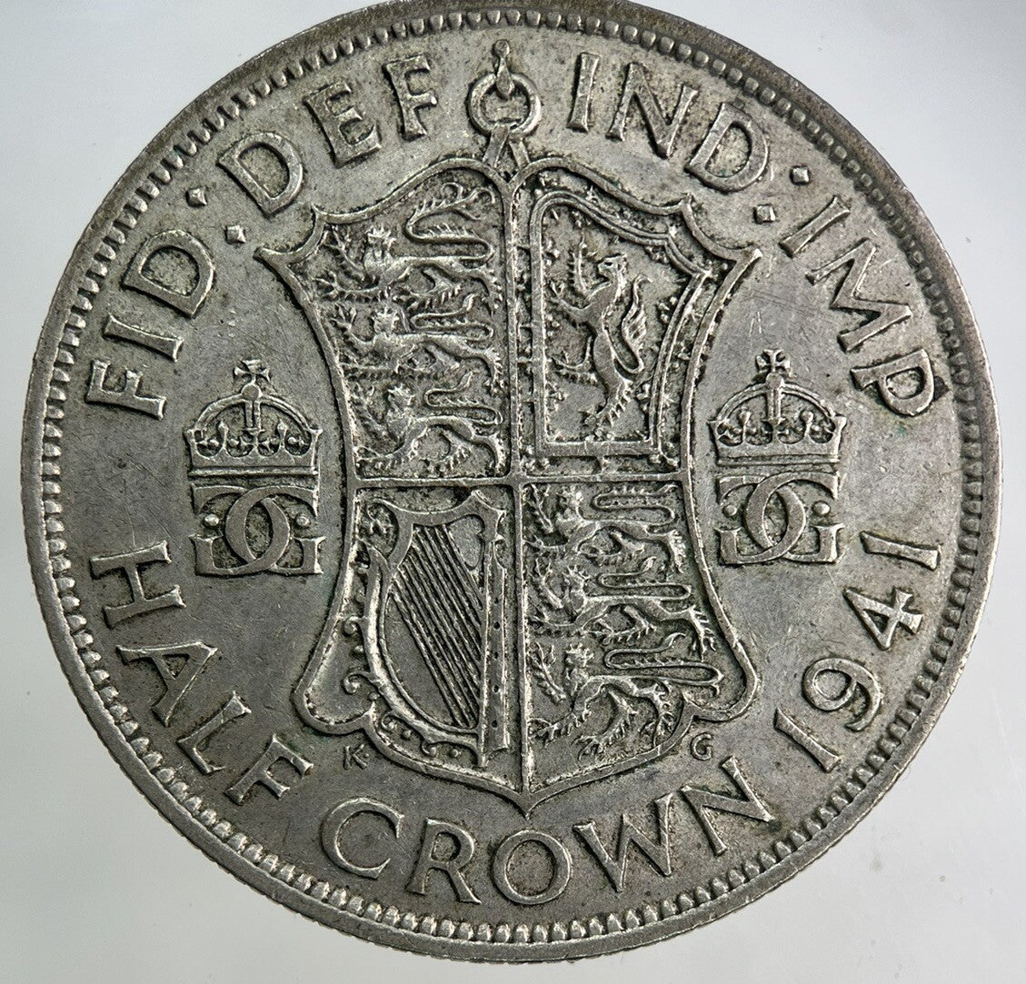 1941 George VI Half - Crown Silver Coin | Fine Collectable Grade